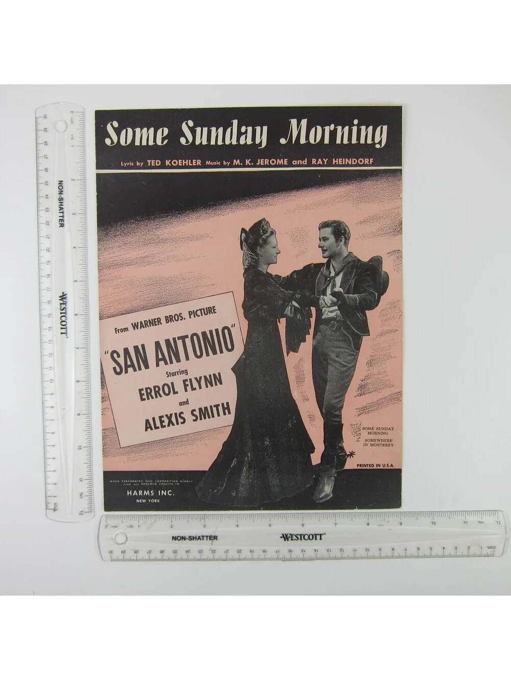 Sheet Music Some Sunday Morning San Antonio Errol Flynn Alexis Smith Vintag 1945